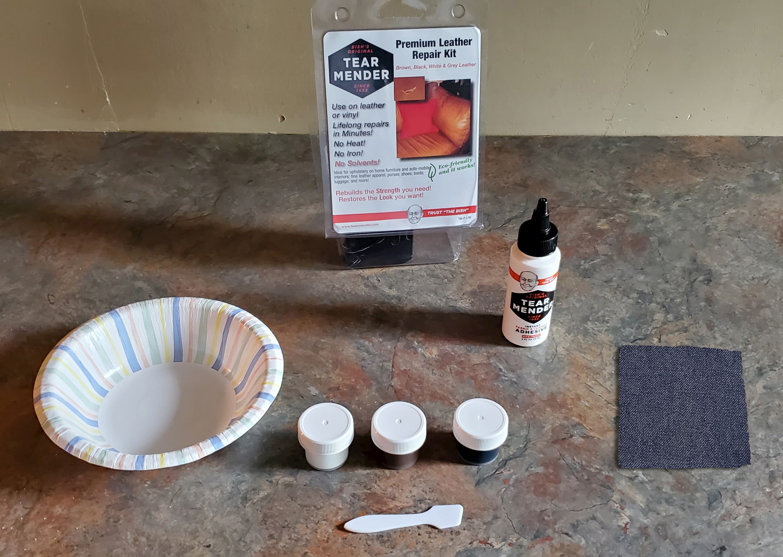 The Leather Repair Kit Comes With Tear Mender Adhesive, Color Compounds And Patch Fabric